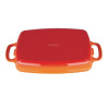 Vogue Orange Rectangular Cast Iron Dish 1.8Ltr