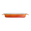 Vogue Orange Rectangular Cast Iron Dish 1.8Ltr
