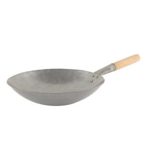 Chef Inox Cast Iron Wok with Wooden Handle 400mm