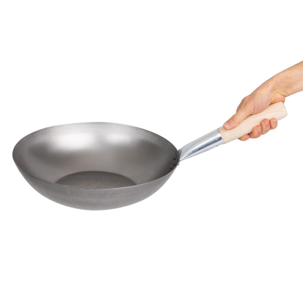 Vogue Mild Steel Wok Flat Base 330mm