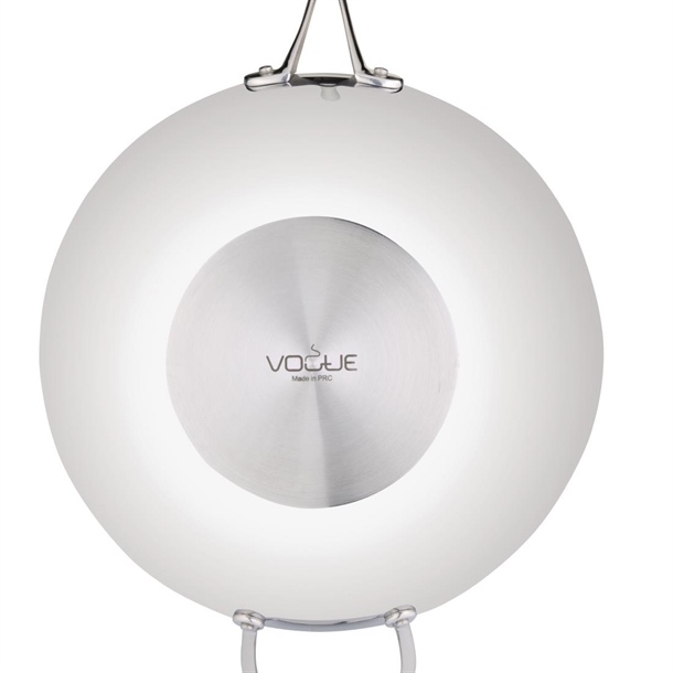 Vogue Tri Wall Wok Flat Base 300mm