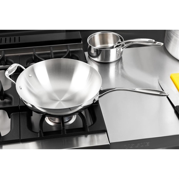 Vogue Tri Wall Wok Flat Base 300mm