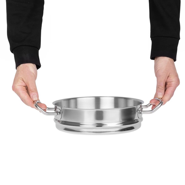 Vogue Stainless Steel & Aluminium Tri-Wall Steamer 240mm