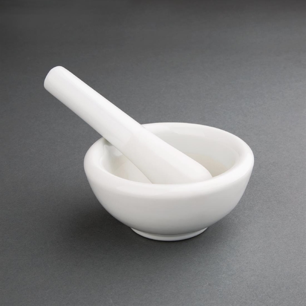 Vogue Porcelain Pestle and Mortar 115mm