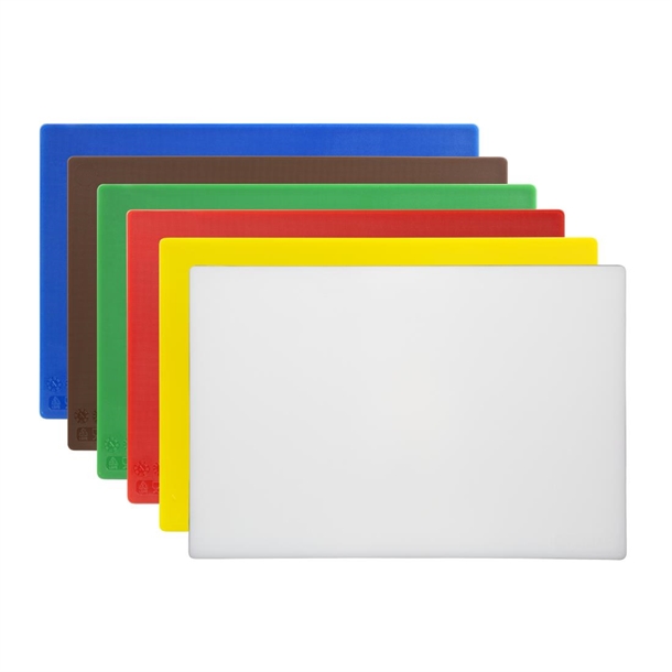 Hygiplas Antibacterial Low Density Chopping Boards 450x300x10mm (6 Pack)