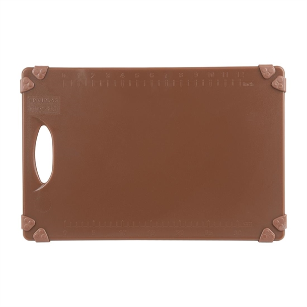 Hygiplas Commercial Grip Chopping Board Brown - 458x306mm