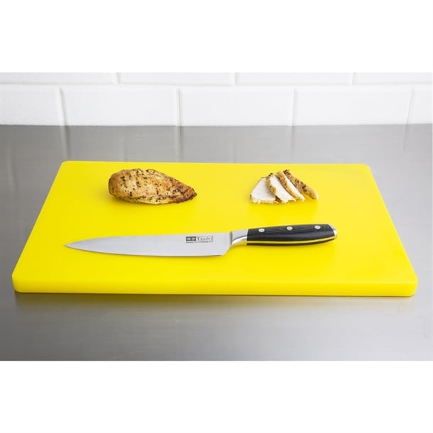 Hygiplas Extra Thick Low Density Chopping Board Yellow - 450x300x20mm