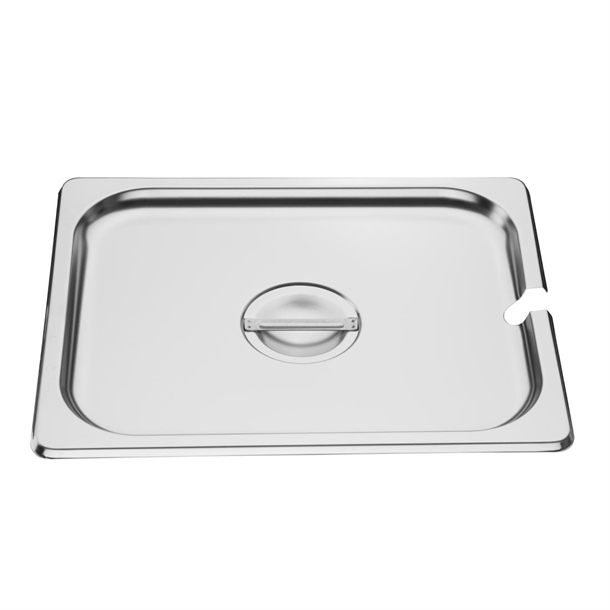 Vogue St/St GN Notched Lid - 1/2