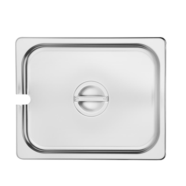 Vogue St/St GN Notched Lid - 1/2