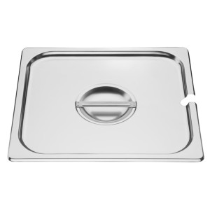 Vogue St/St GN Notched Lid - 2/3