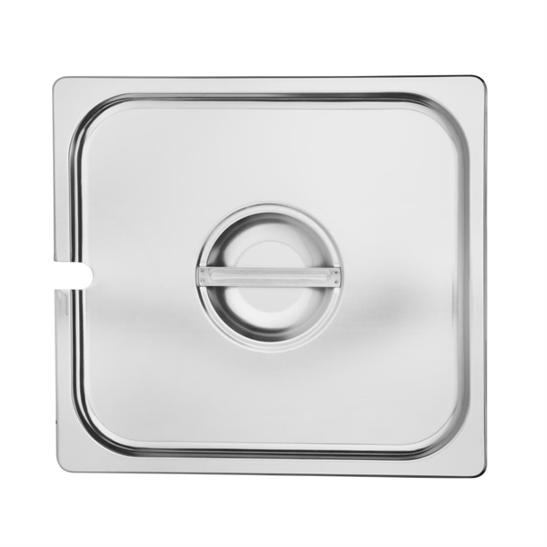 Vogue St/St GN Notched Lid - 2/3