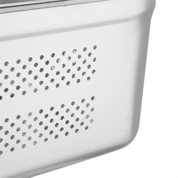 Vogue Stainless Steel Perforated 1/2 Gastronorm Tray 150mm