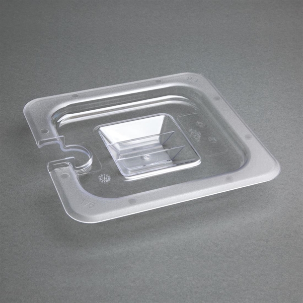 Vogue Clear Polycarbonate 1/6 Gastronorm Notched Lid