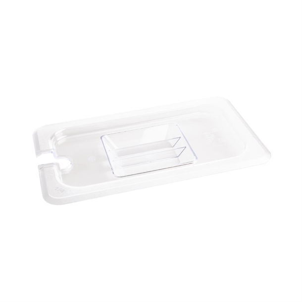 Vogue Clear Polycarbonate 1/4 Gastronorm Lid Notched