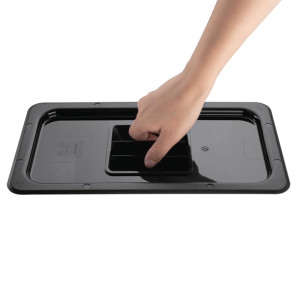Vogue Black Polycarbonate 1/3 Gastronorm Lid