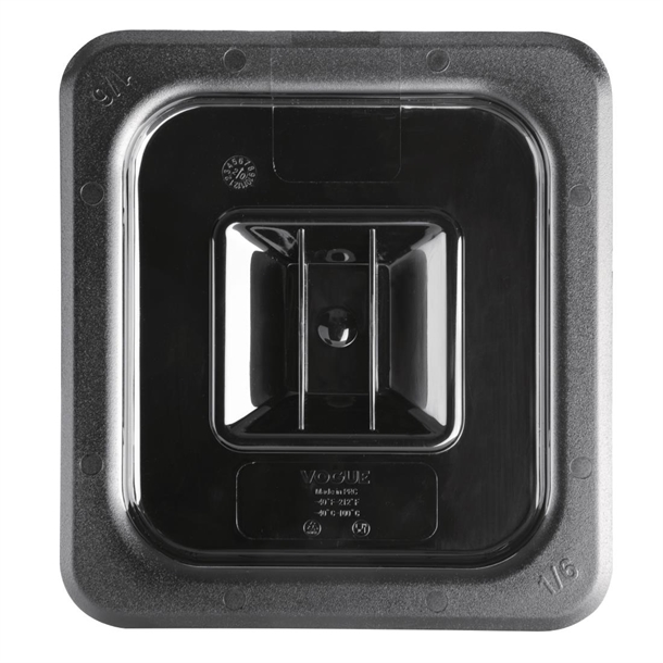 Vogue Black Polycarbonate 1/6 Gastronorm Container Lid