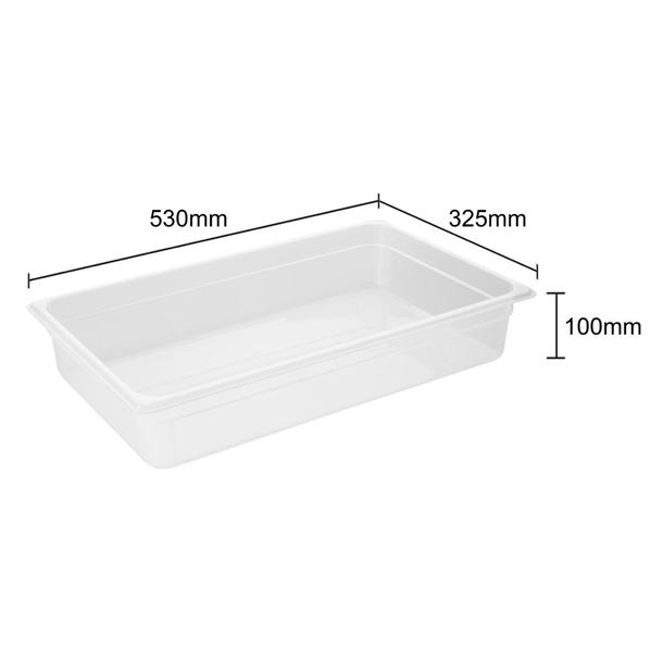 Nisbets Essentials Polypropylene 1/1 Gastronorm Pan 100mm