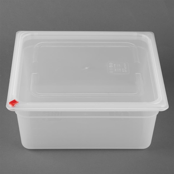 Hygiplas Click PP 2/3 GN 12Ltr Container with Lid & 7 Colour Clips 150mm (4 Pack)