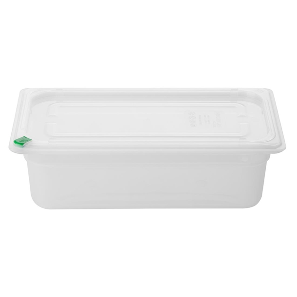 Hygiplas Click PP 1/3 GN Container with Lid & 7 Colour Clips 100mm 3.6Ltr (4 Pack)