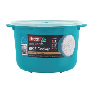 Décor Microsafe Rice & Veg Steamer Teal Food Container - 2.75Ltr