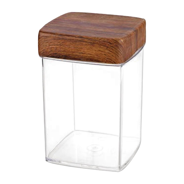 Evelin Square Food Storage Canister With Lid - 120x120x180mm