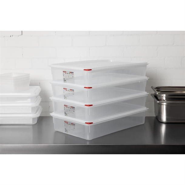 Araven Polypropylene 1/1 Gastronorm Containers With Lids 100mm (4 Pack)