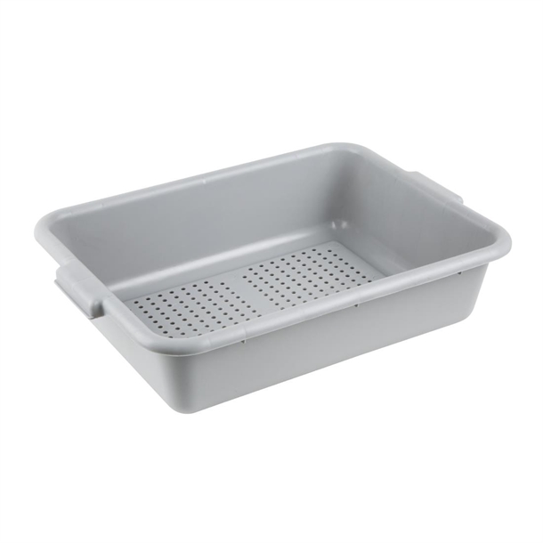 Vogue Plastic Perforated Storage Box Grey