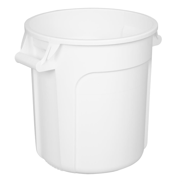 Vogue Polypropylene Round Container Bin White 38Ltr