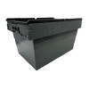 Vogue Plastic Transport Storage Crate with Attached Lid 600x400x320mm
