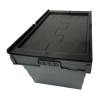 Vogue Plastic Transport Storage Crate with Attached Lid 600x400x320mm