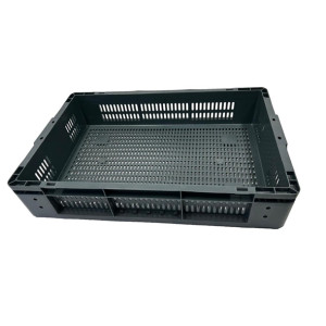 Vogue Perforated Plastic Storage Crate 600x400x120mm