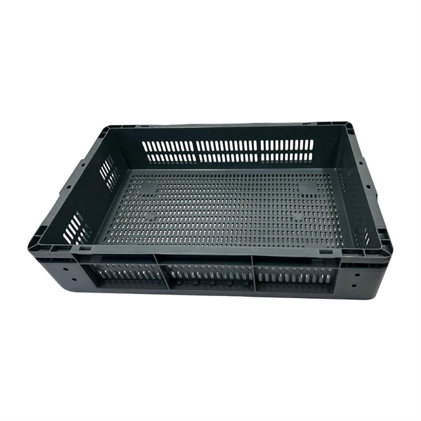 Vogue Perforated Plastic Storage Crate 600x400x120mm