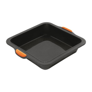 Bakemaster Reinforced Silicone Square Cake Pan Grey - 20x5cm