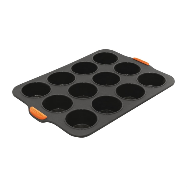 Bakemaster Reinforced Silicone Muffin Pan 12 Cup (65x35mm) Grey - 35.5x24.5cm