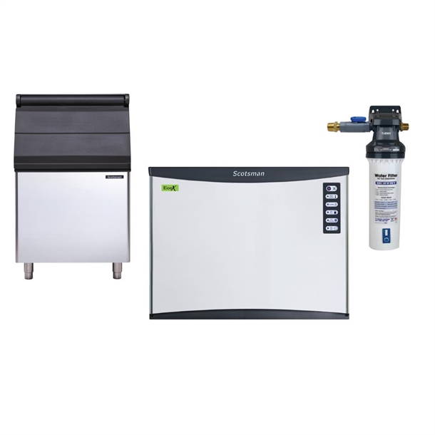 Scotsman 204kg Output Half Dice Ice Maker with 243kg Bin & Water Filter