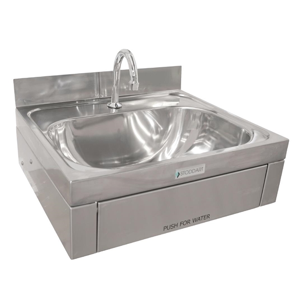 Stoddart Plumbing 11Ltr Wash Basin Knee Operated With Splashback