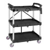 Vogue 3 Tier PP Folding Trolley Black Small