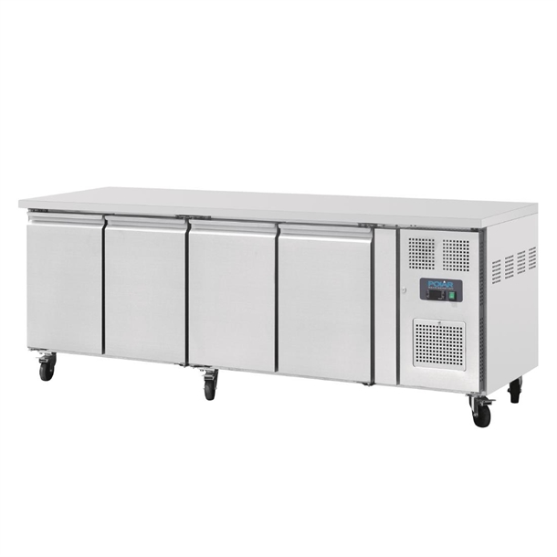 Polar U-Series Slimline Four Door Counter Fridge 449Ltr