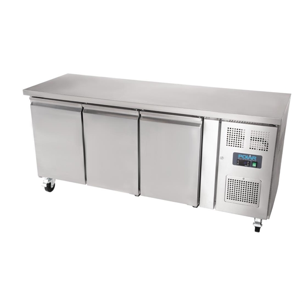 Polar U-Series Slimline Triple Door Counter Fridge 339Ltr