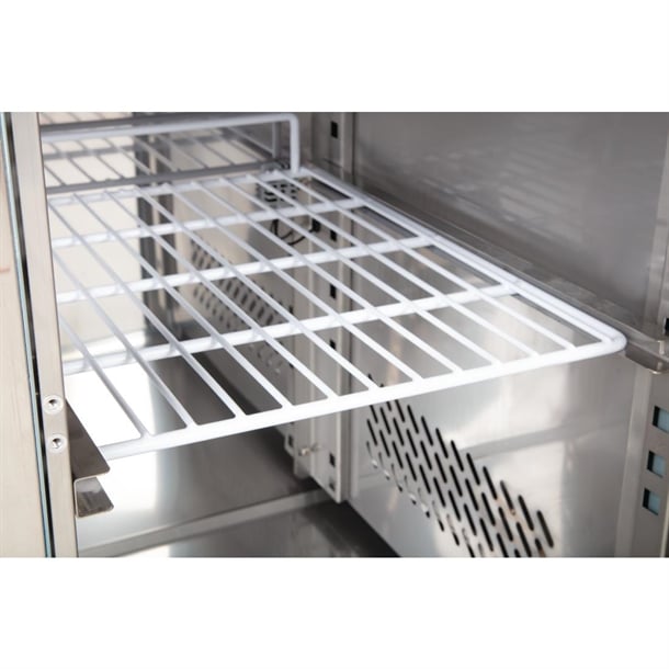 Polar U-Series Triple Door Counter Fridge with Upstand - 417Ltr