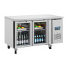 Polar U-Series 2 Door Counter Fridge with Glass Doors 205Ltr