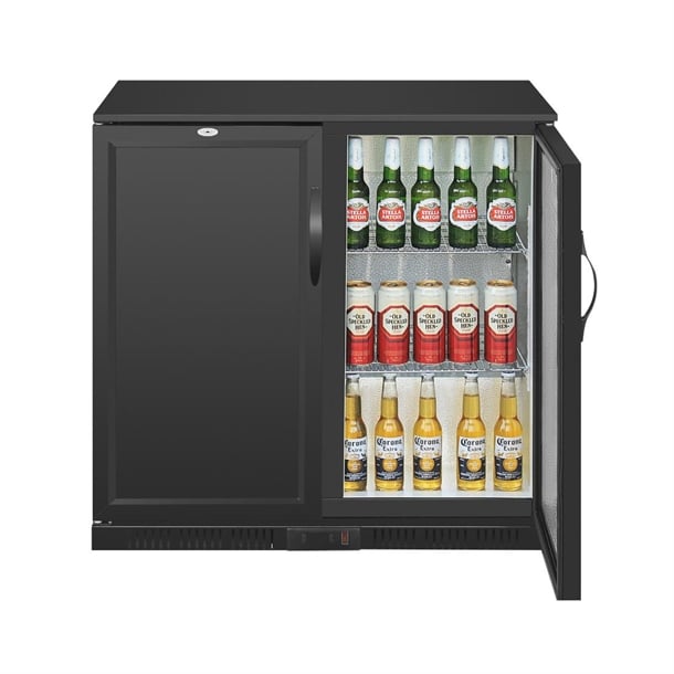 Polar G-series 850mm Double Door Back Bar Cooler Solid Door 198 Ltr