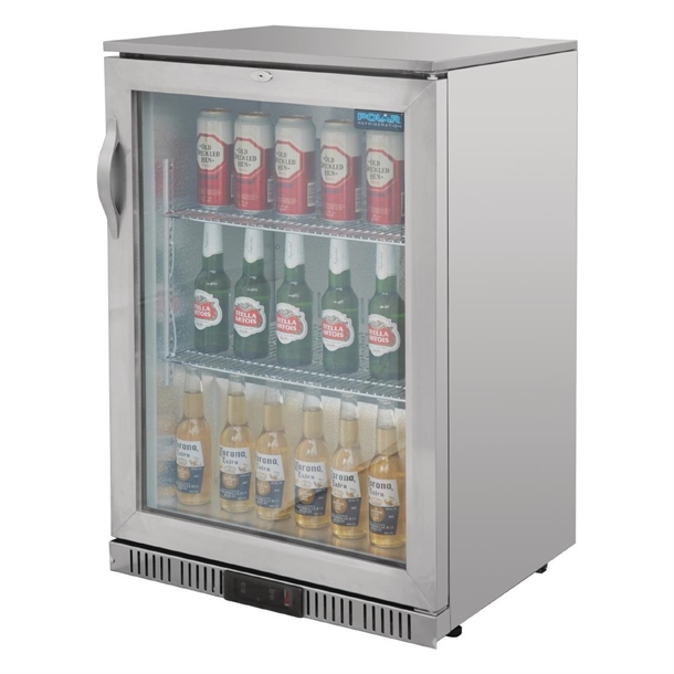 Polar G-Series Back Bar Cooler with Hinged Door Stainless Steel 138Ltr