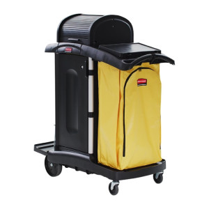 Rubbermaid Janitorial Cleaning Cart with Doors and Hood