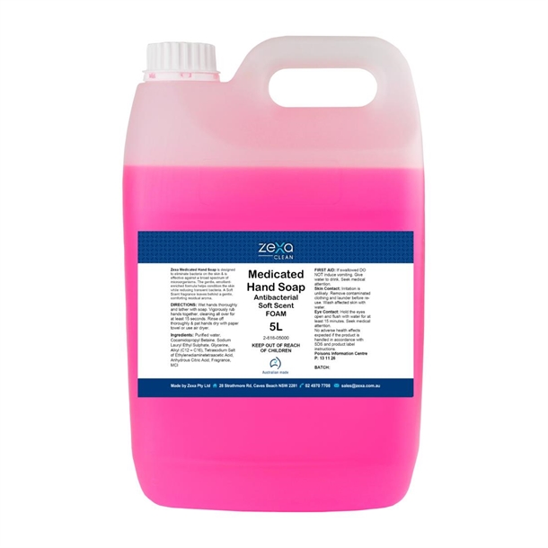 Zexa medicated hand soap soft scent foam (Anti-bacterial) 5ltr