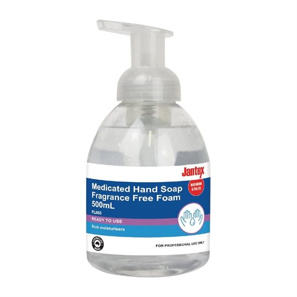 Jantex Medicated Hand Soap Fragrance Free Foam 500ml