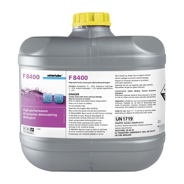 Winterhalter F8400 General Purpose Liquid Heavy Duty Dishwashing Detergent 15Ltr