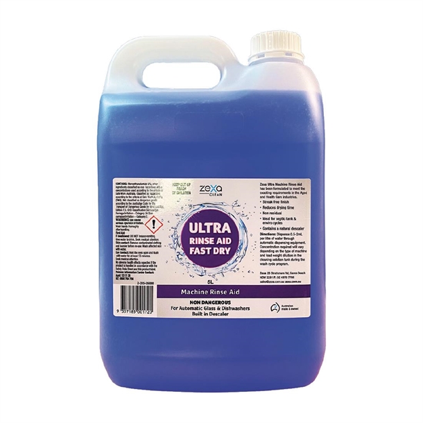 Zexa Ultra Rinse Aid Fast Dry - 5Ltr