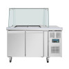 Polar U-Series GN Saladette Counter with Square Sneeze Guard 2 Door