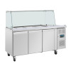 Polar U-Series GN Saladette Counter with Square Sneeze Guard 3 Door